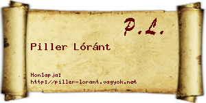 Piller Lóránt névjegykártya
